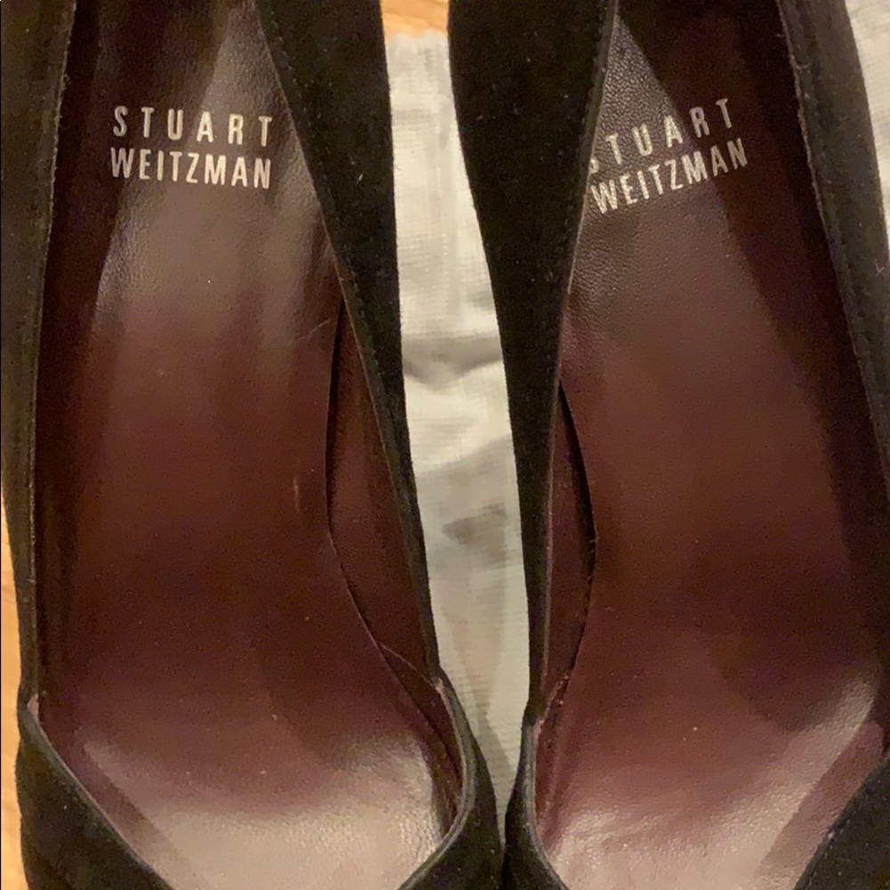 Stuart Weitzman Velvet Peep Toe Pumps - Picture 5 of 8